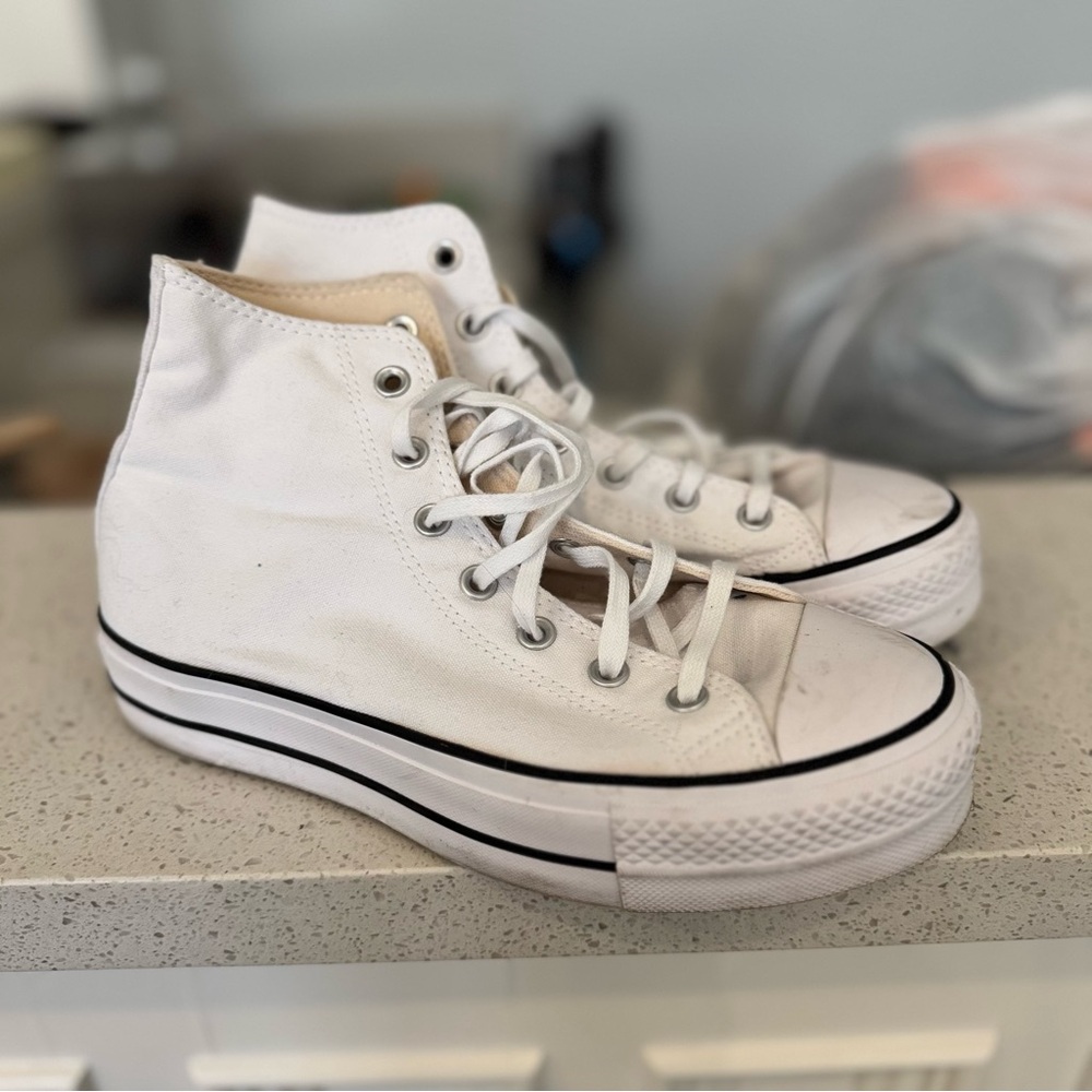 Converse Chuck Taylor All Star Lift High Top Platform Sneakers - White - Wm 9